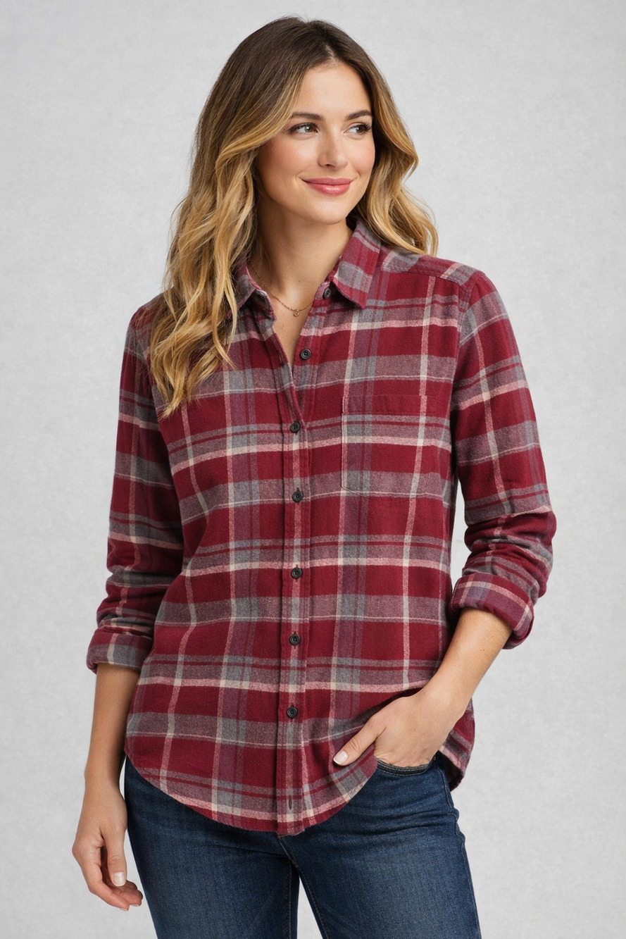 The North Face Womens Small Red Plaid Flannel Shirt Cozy Cabin Core Gorpcore